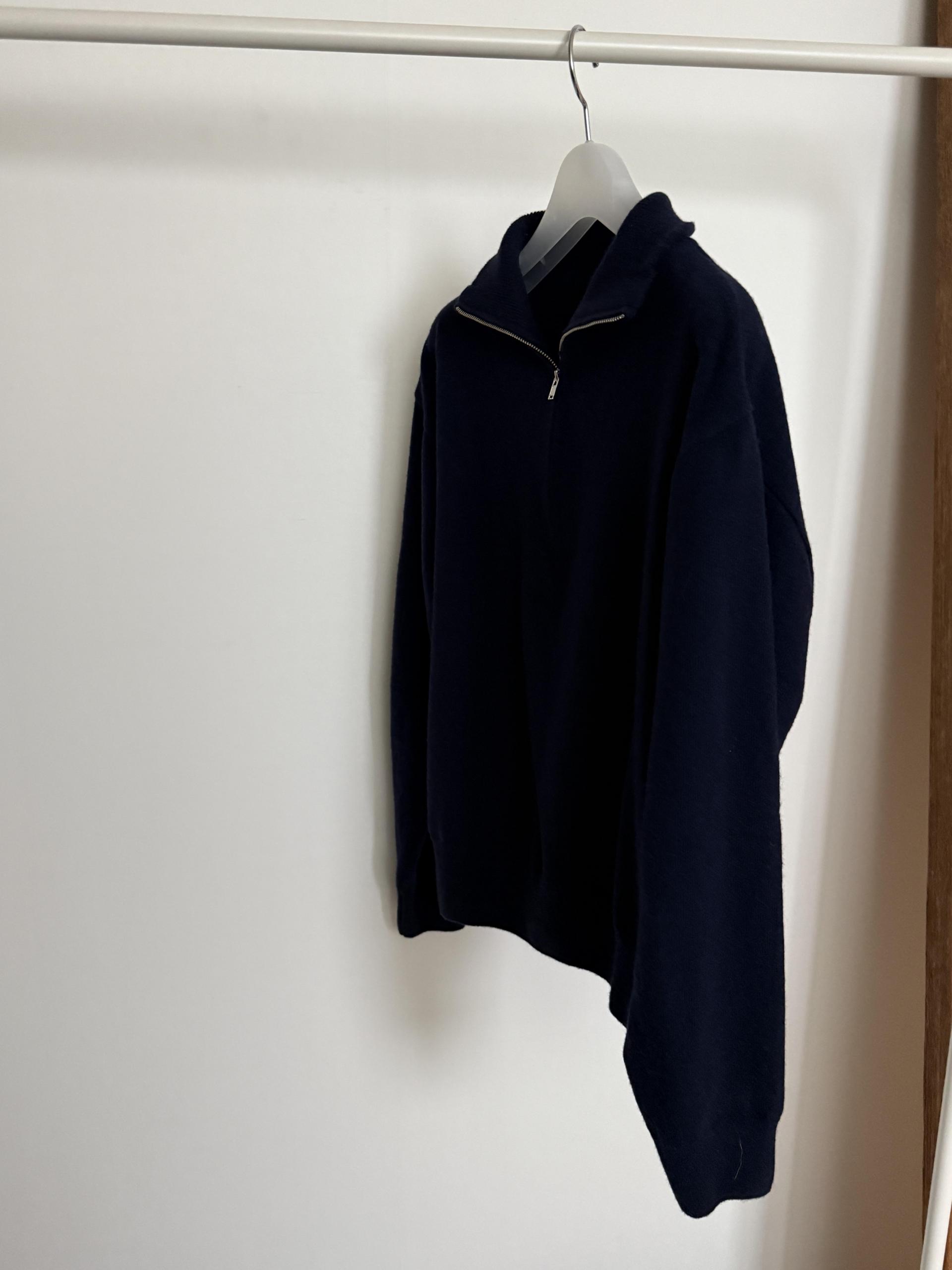 coco knit zip-up (navy/beige/grey)