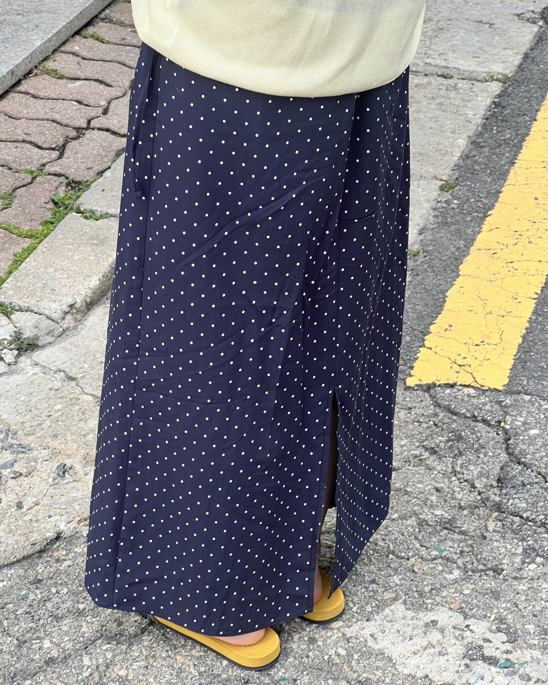dot maxi skirt