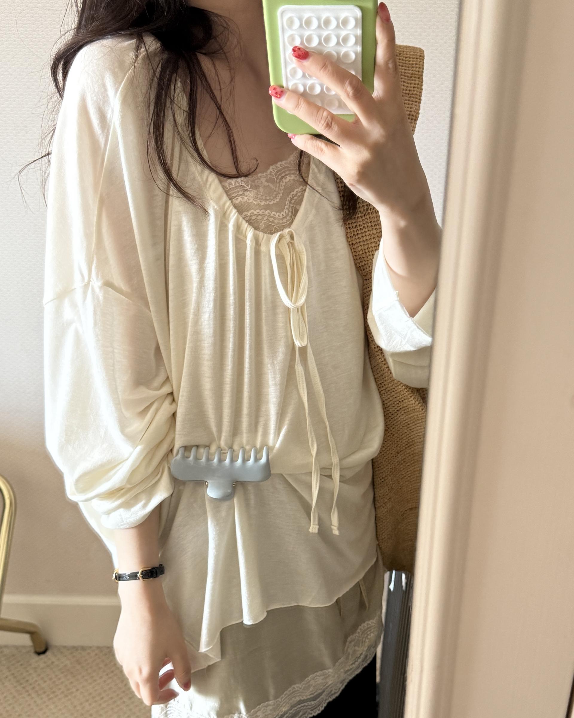 mercy top (charcoal/cream)