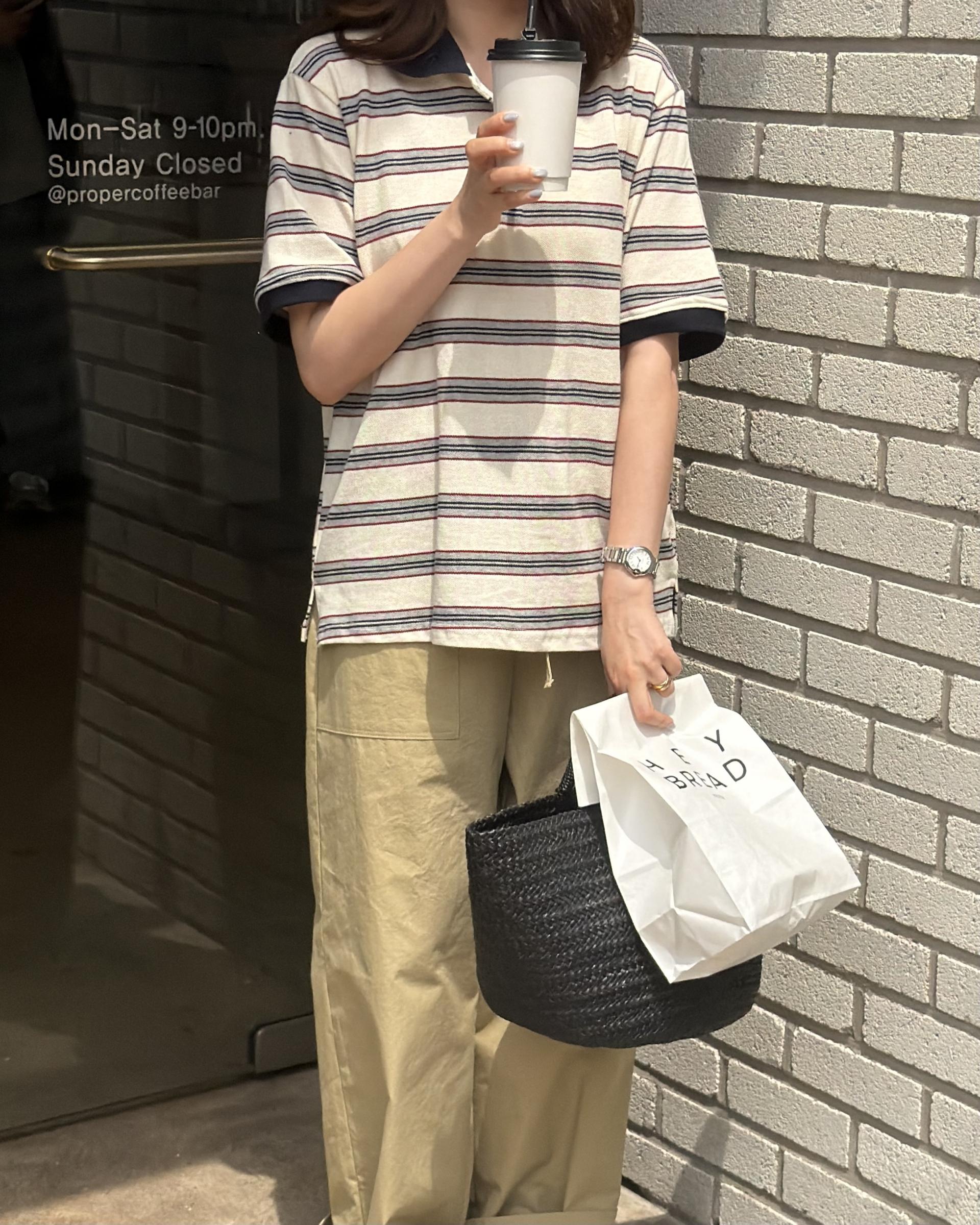 liberty stripe top (cream/orange)