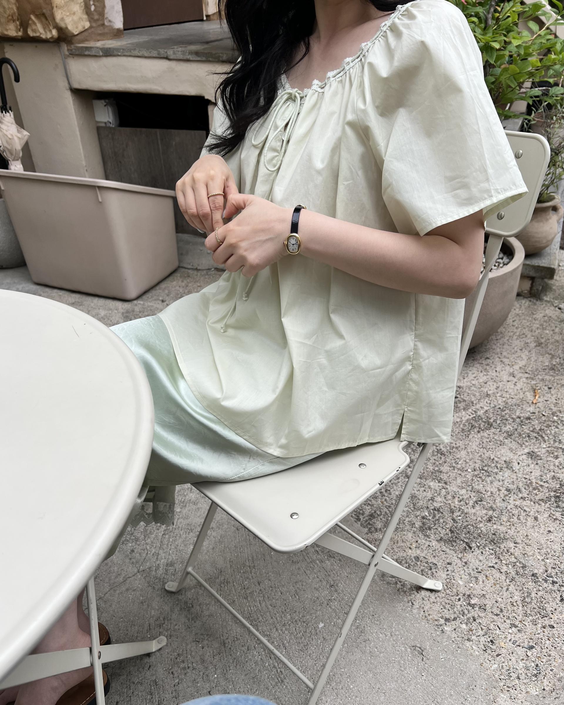botanic blouse (mint/white)