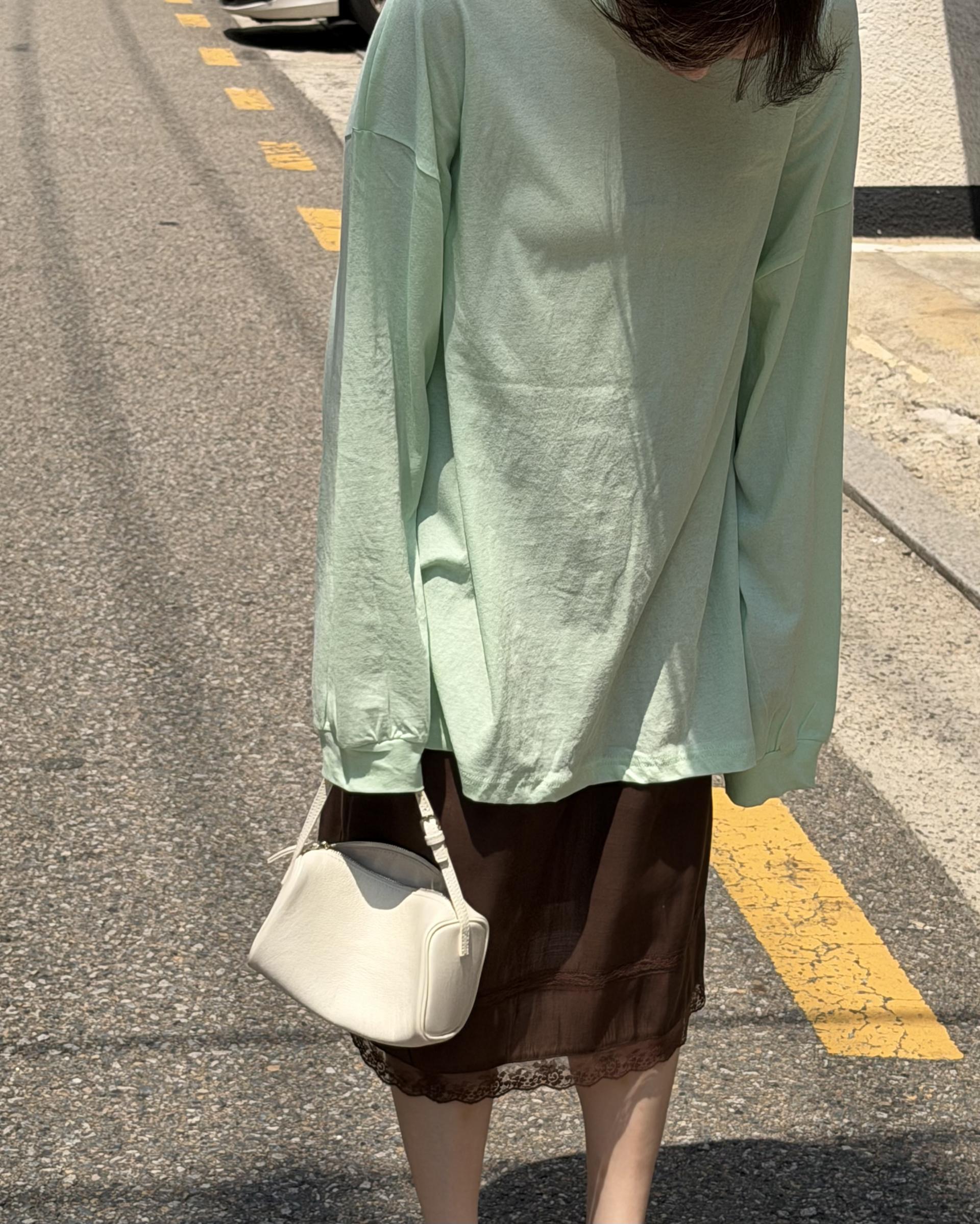 silk lace skirt (mint/brown)