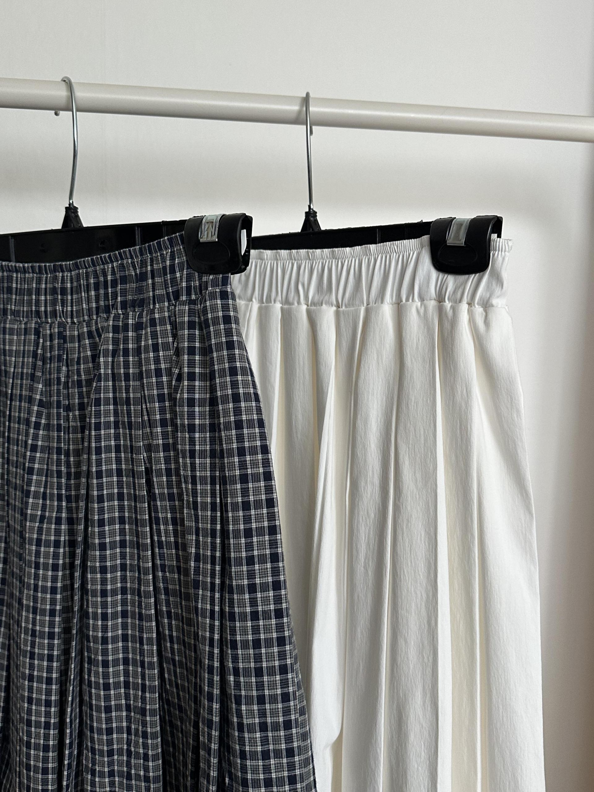 madeleine pleats skirt (check/cream)