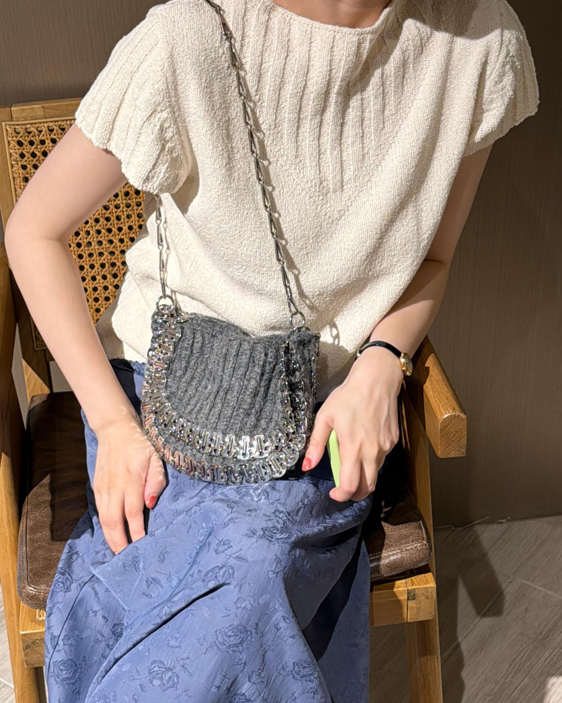 emma half knit (cream/pale grey/charcoal)