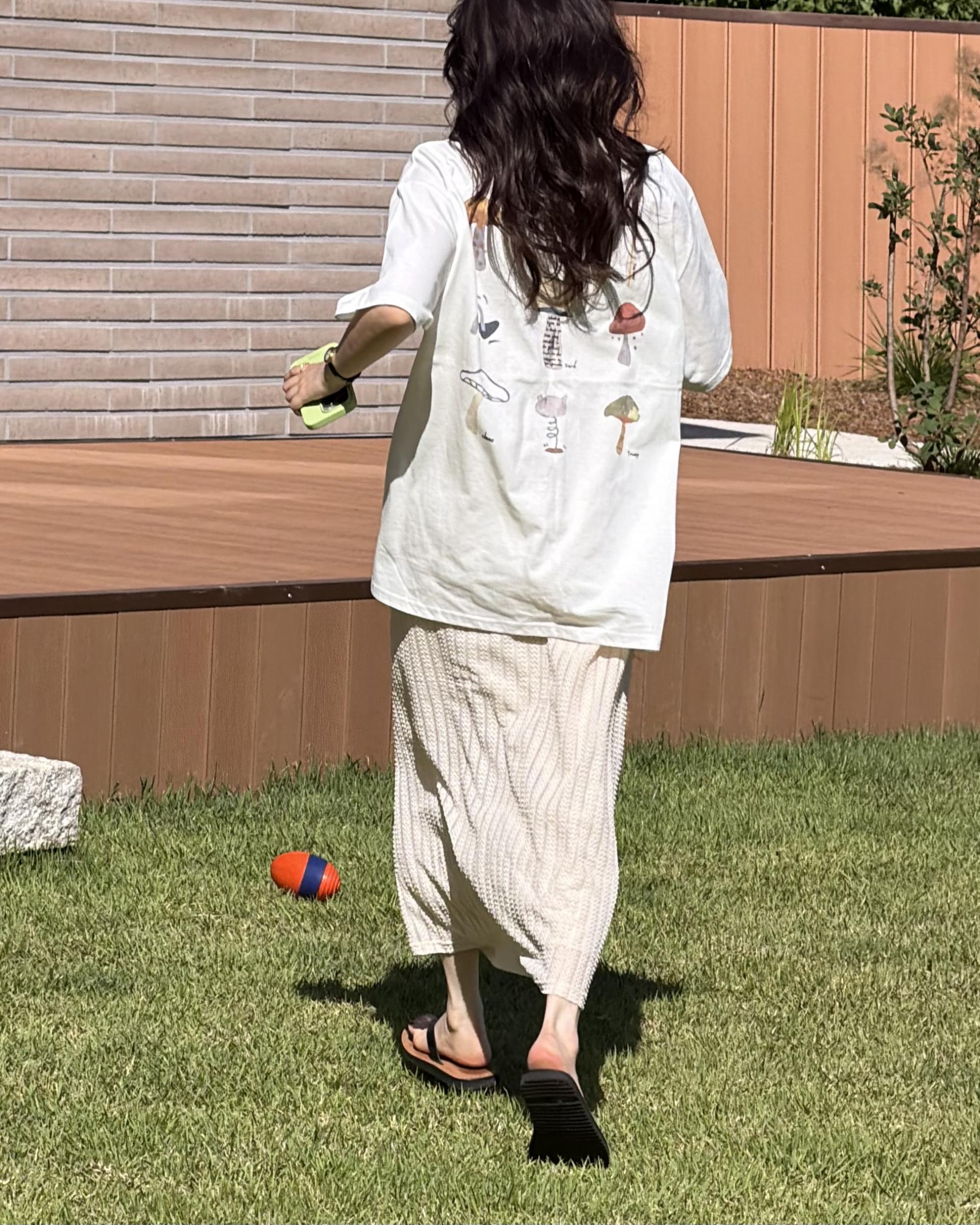 mushroom top (white/melange grey)