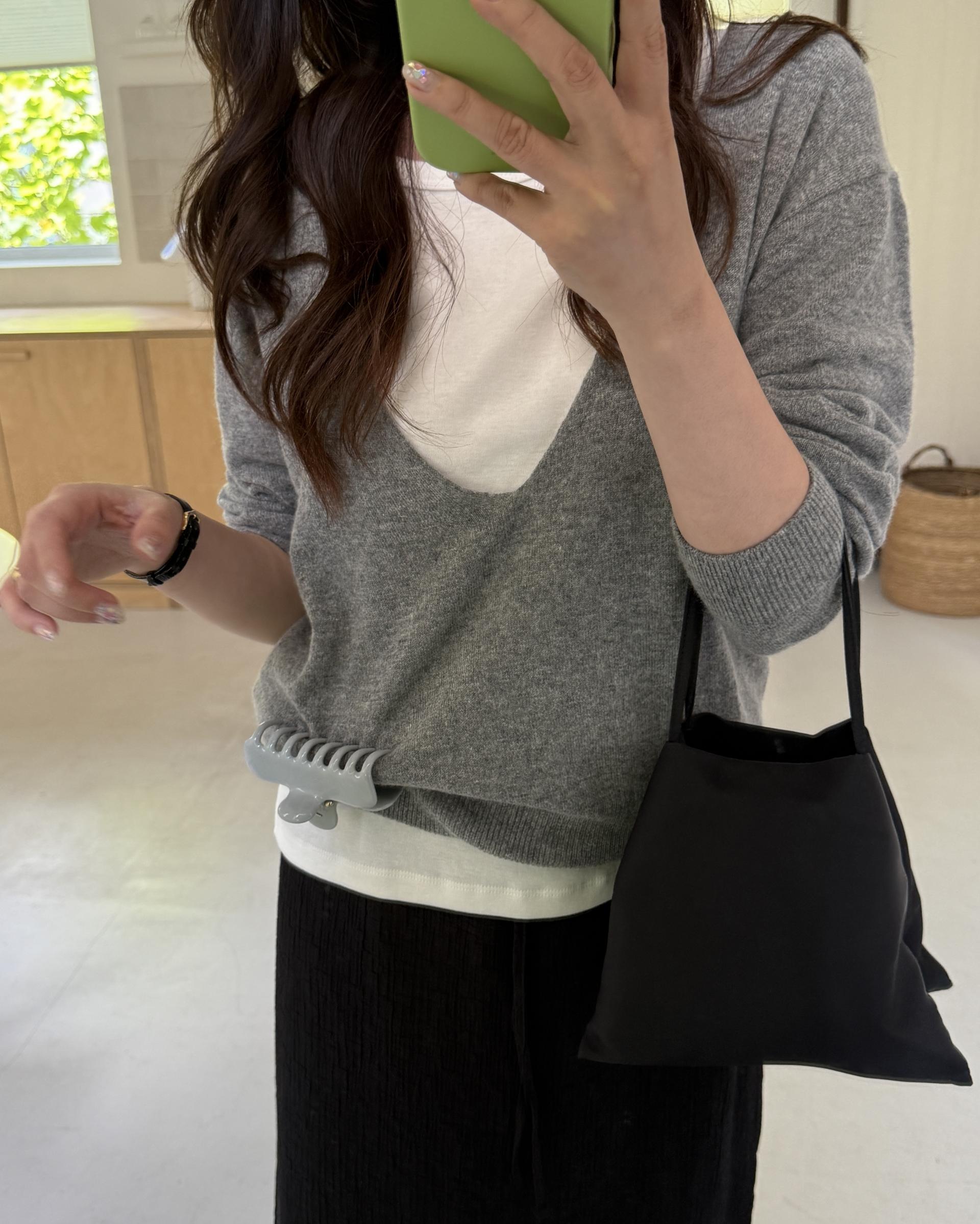 base wrinkle skirt (black/cream)