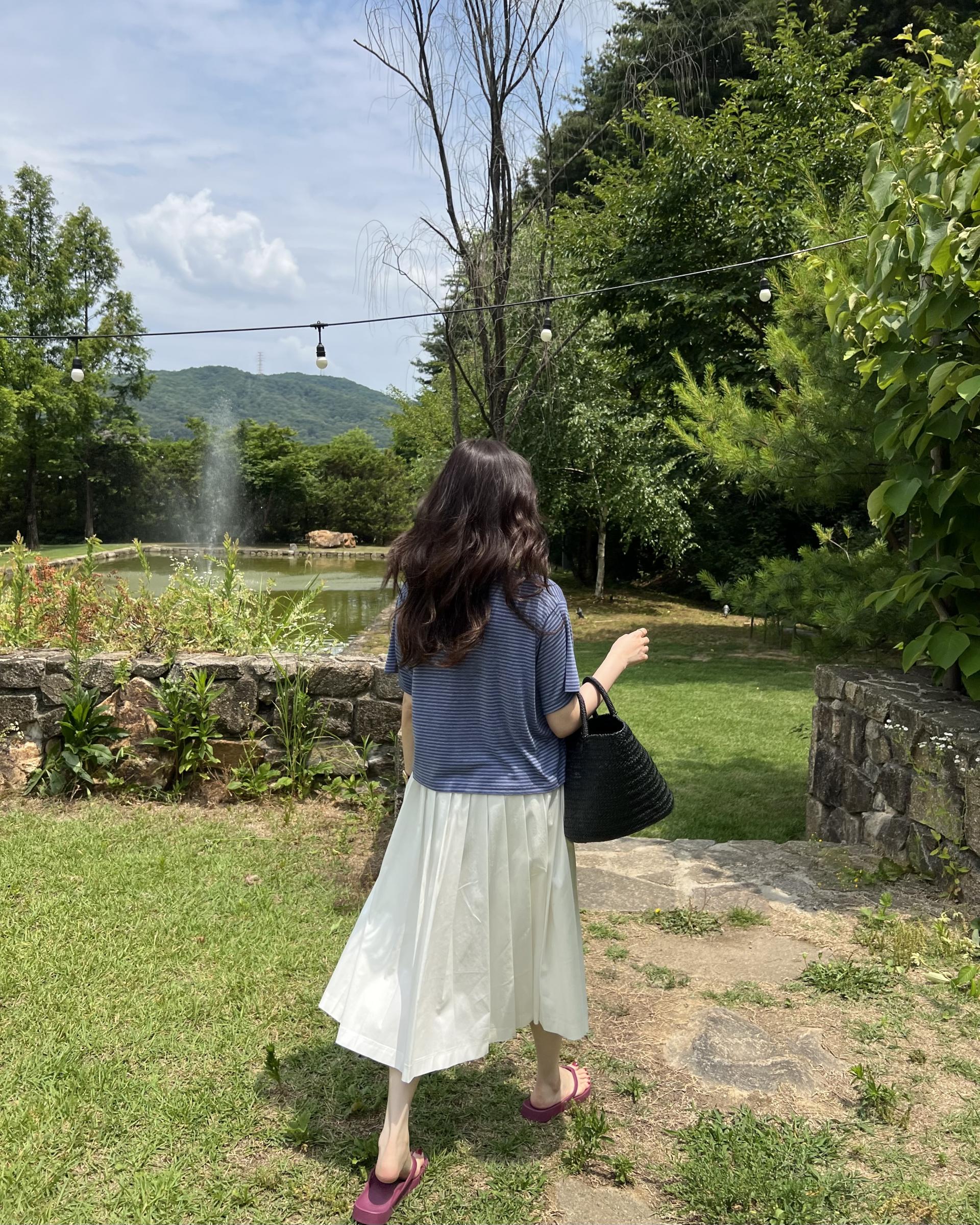 madeleine pleats skirt (check/cream)