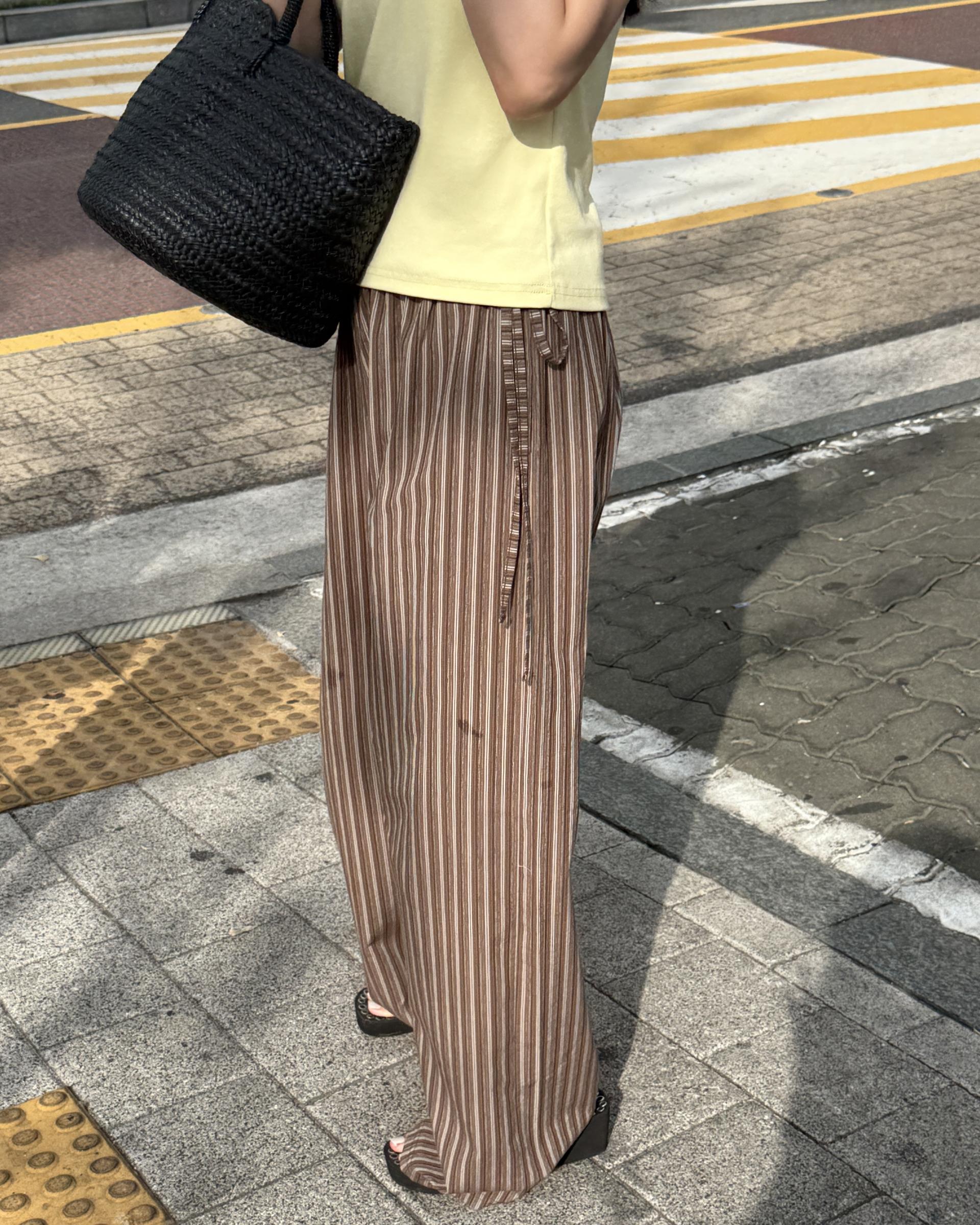 zinny stripe pants (blue/brown)