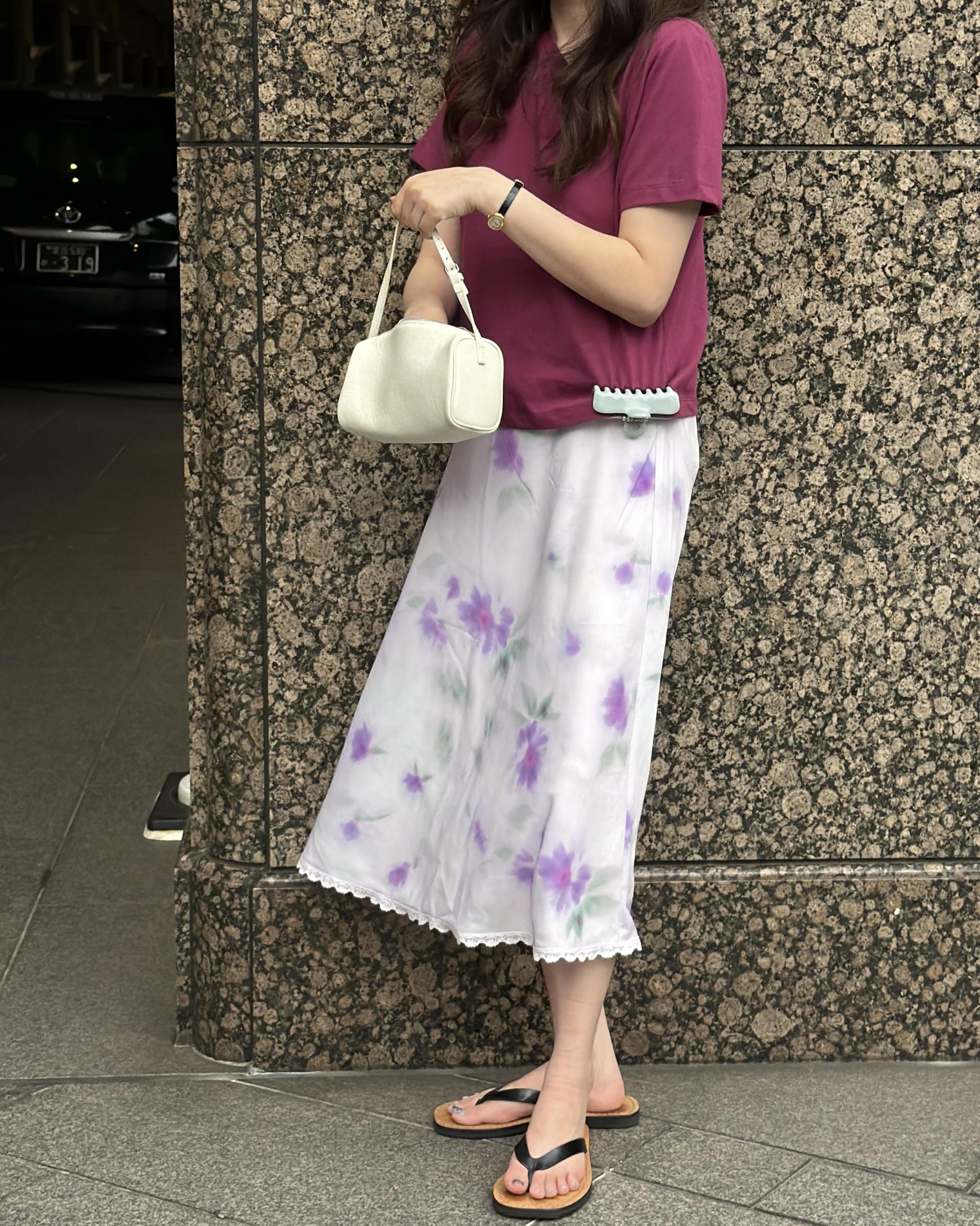 palette lace skirt (grey/purple)