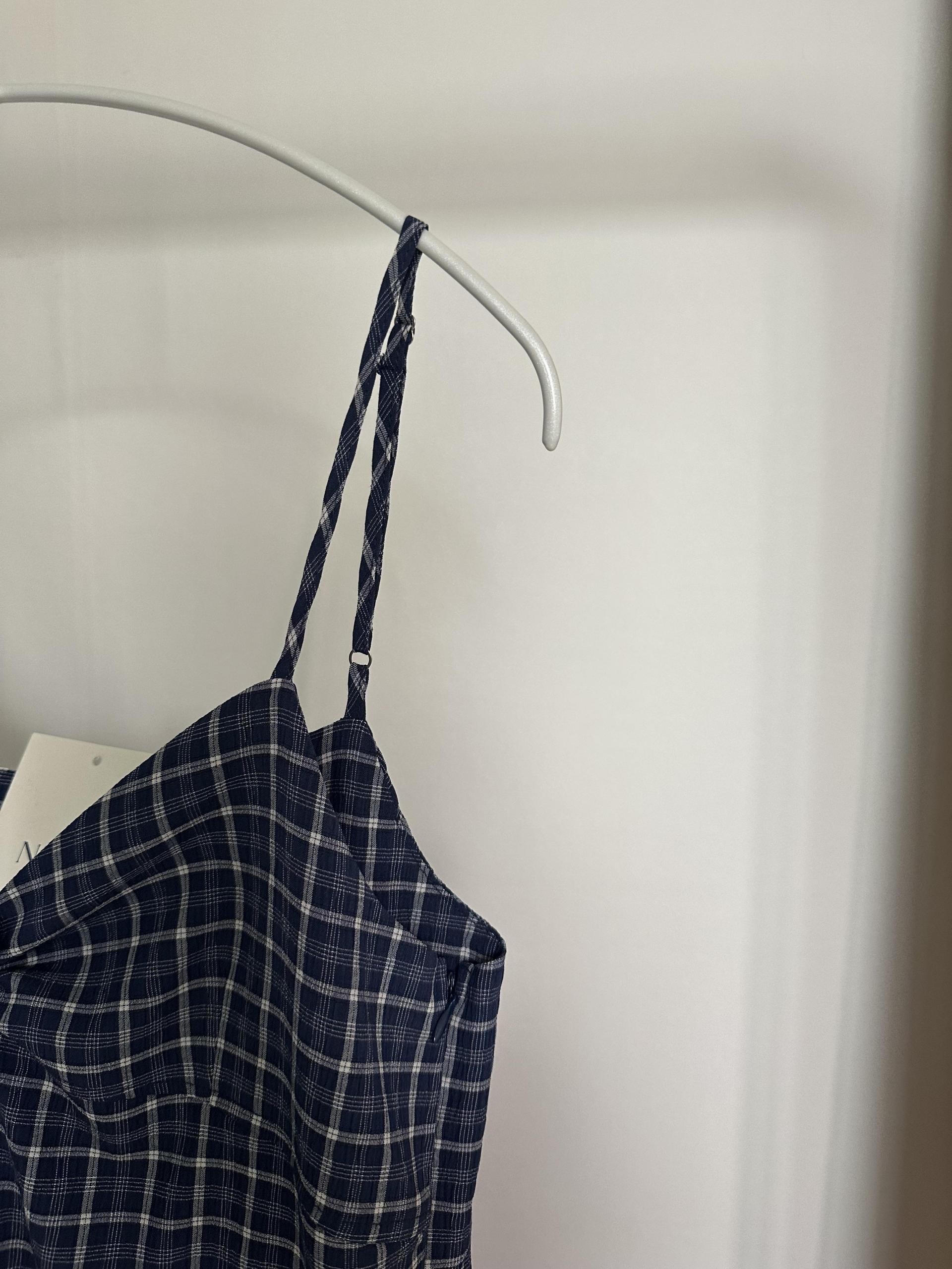 kate check dress (black/blue)