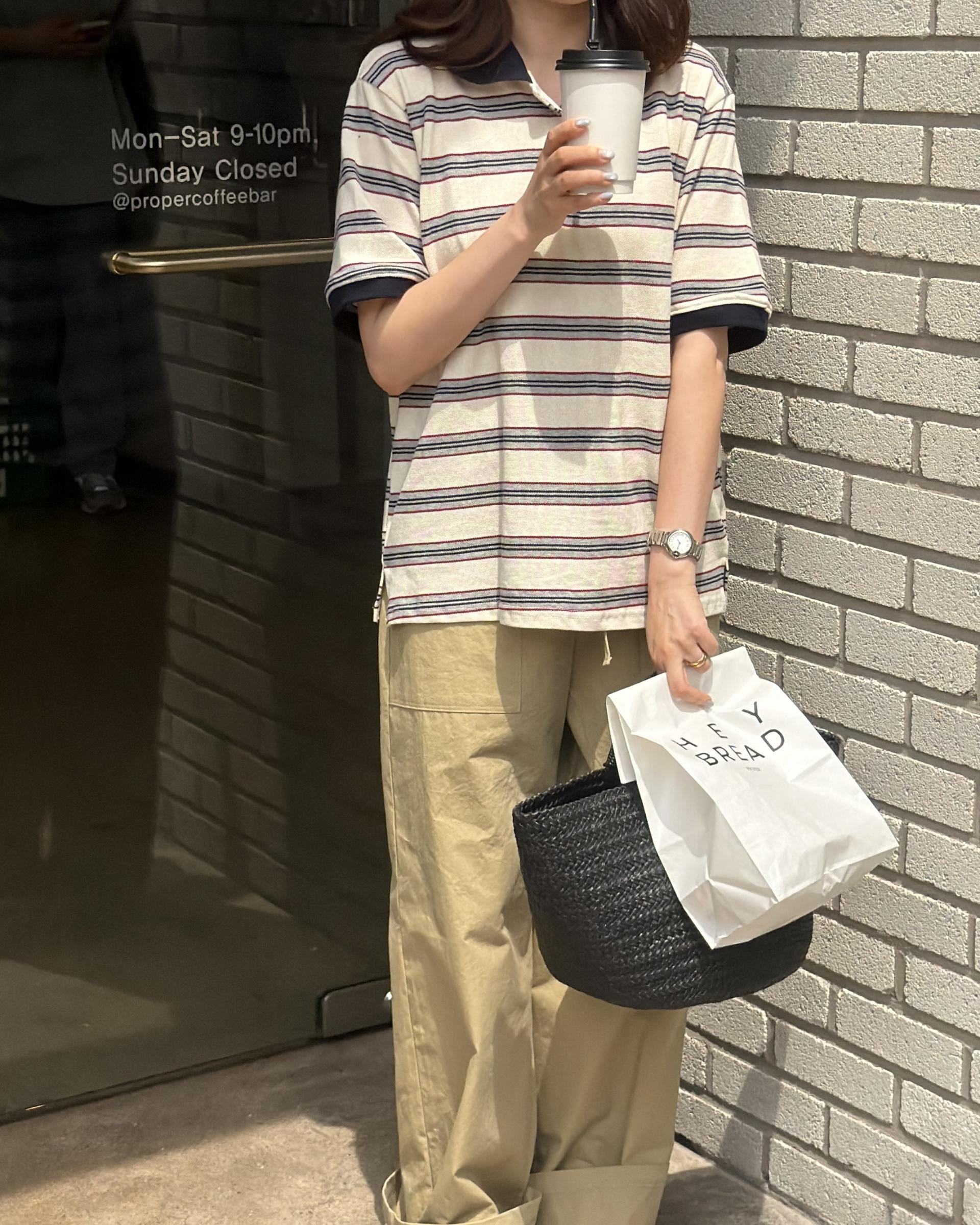liberty stripe top (cream/orange)
