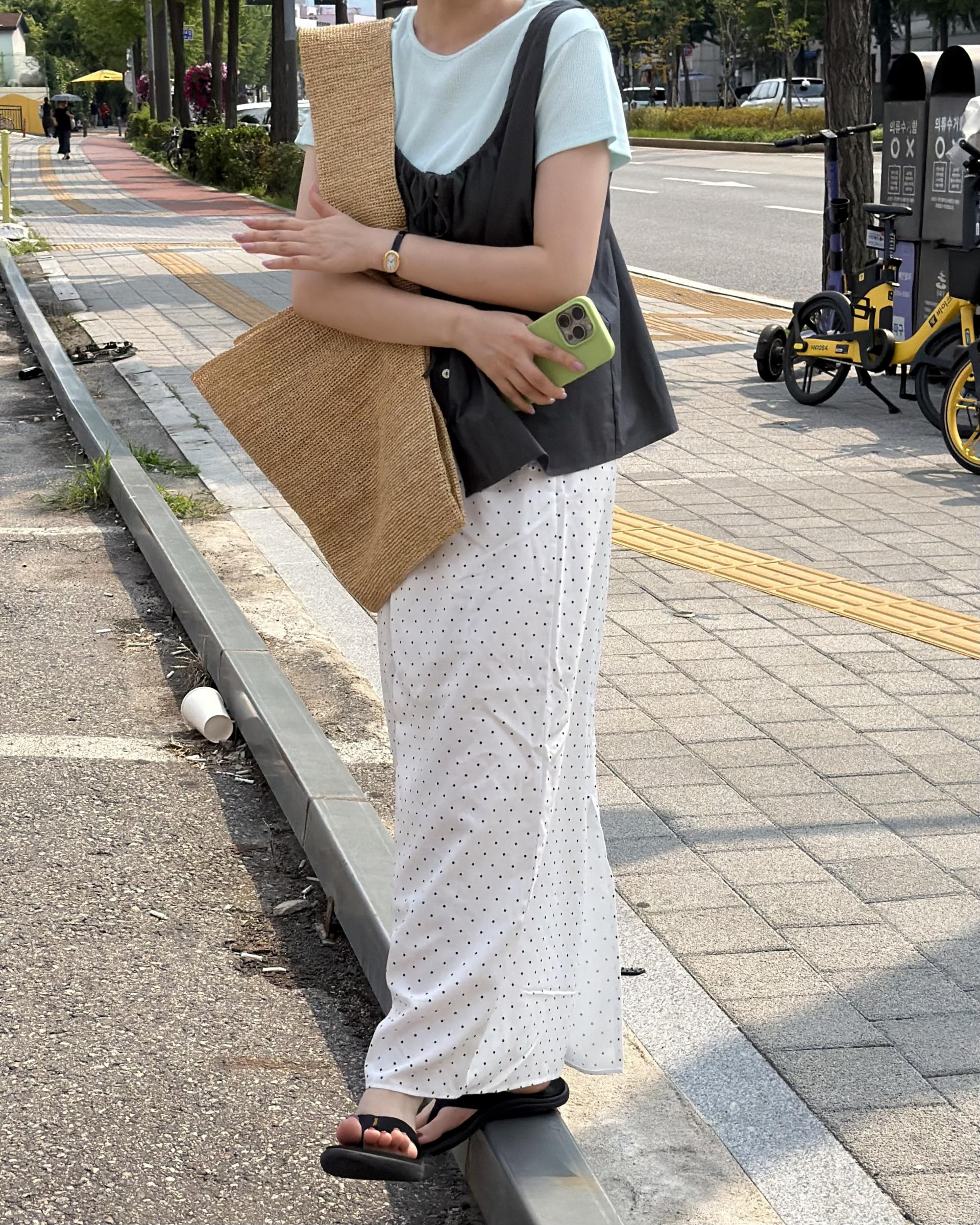 dot maxi skirt