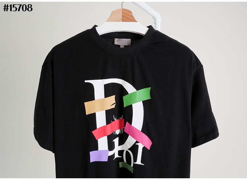 [DIOR] 크리스찬 디올 컬러 테잎 그래픽 코튼 티셔츠