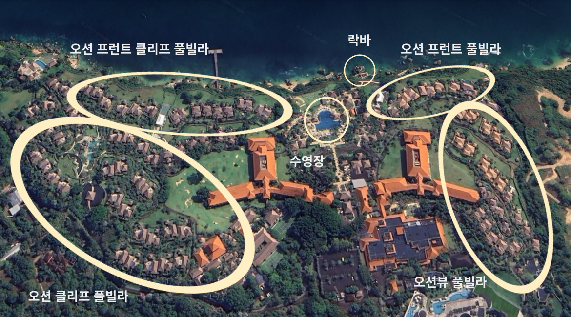 아야나 풀빌라 위치 안내