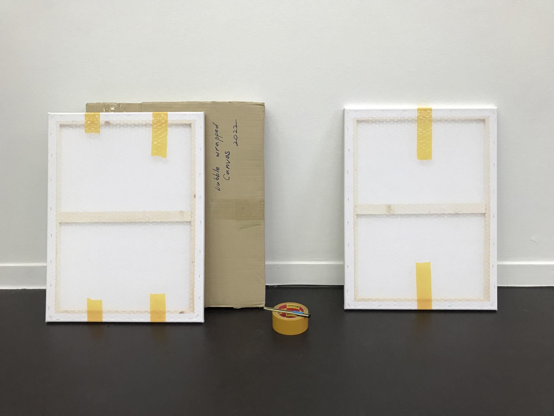 7.장입규_bubble wrapped canvas_캔버스 천에 디지털 프린트, 틀, 골판지, 테이프, 칼_가변설치_2022.jpg