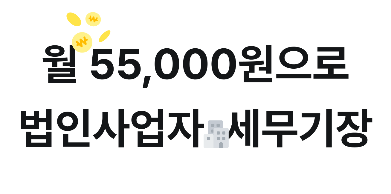 월 55,000원으로 법인사업자 세무기장