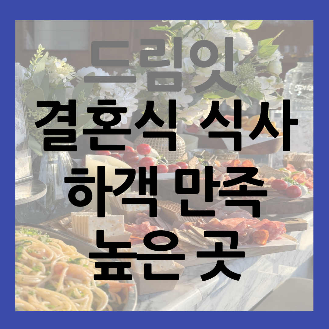 드림잇 케이터링 결혼식 식사 웨딩 파티 하객 만족 높은 곳 썸네일