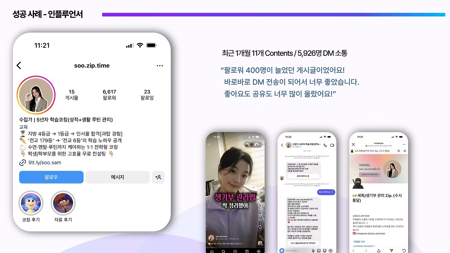 ﻿소셜비즈 고객 성공 사례(soo.zip.time)