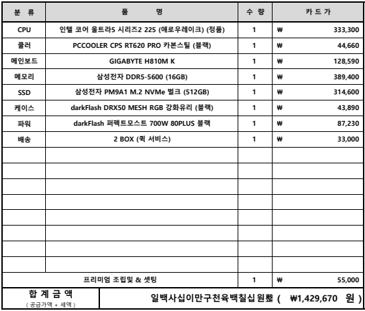 쌍용씨앤티님 주문제작PC (사이닷컴)