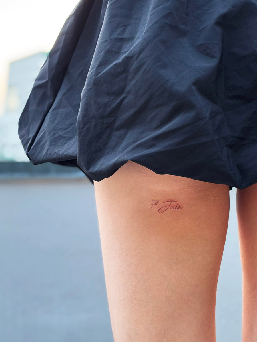 Tattoo in progress with gentle technique for sensitive skin