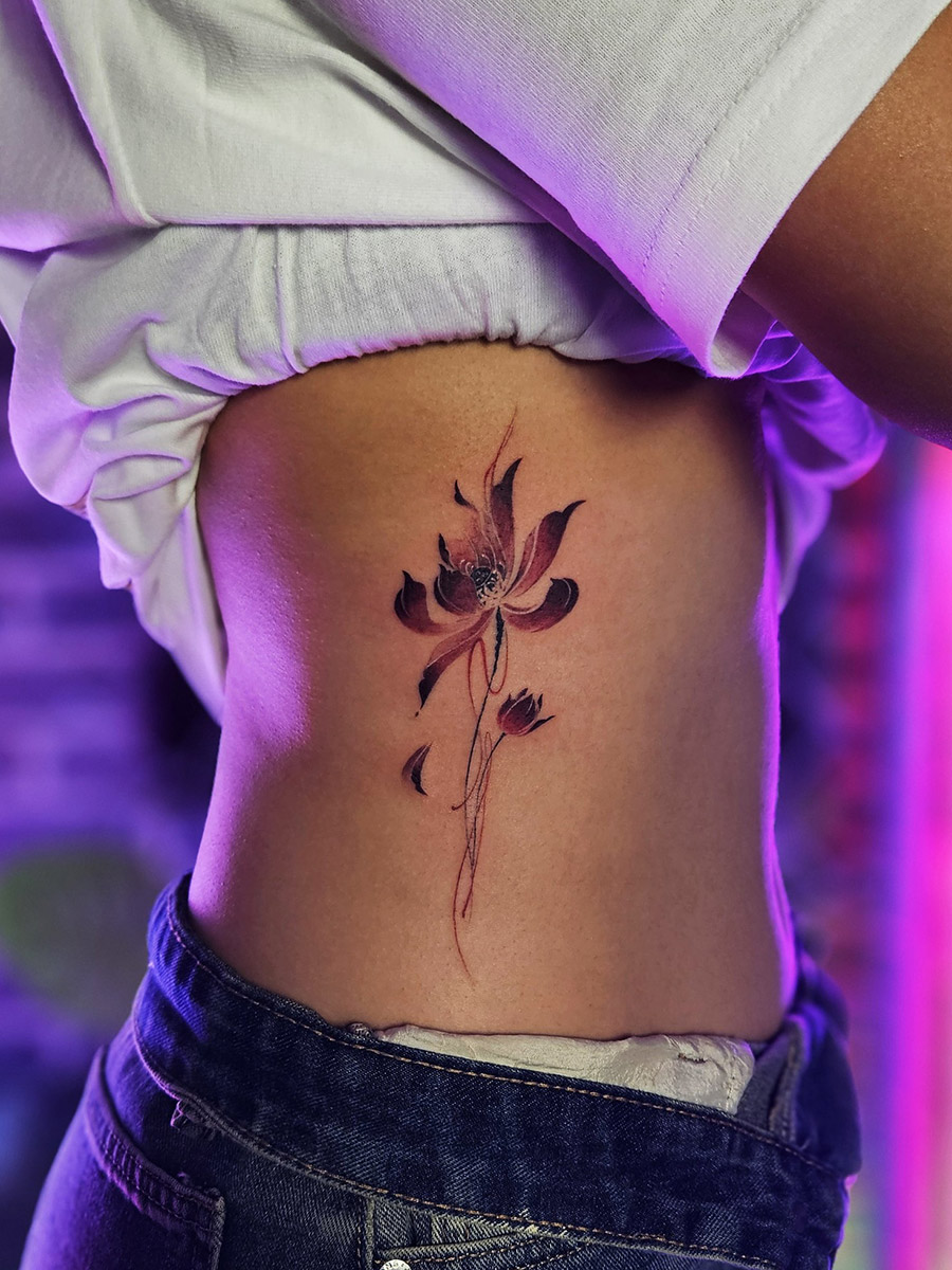 Colorful tattoo process in Seoul