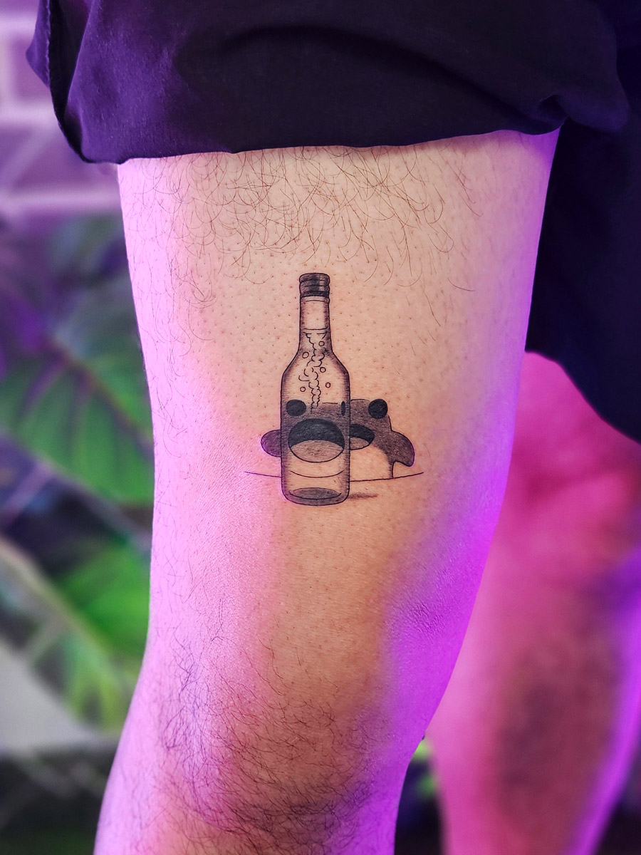 Soju tattoo artwork and font choices at YM Tattoo