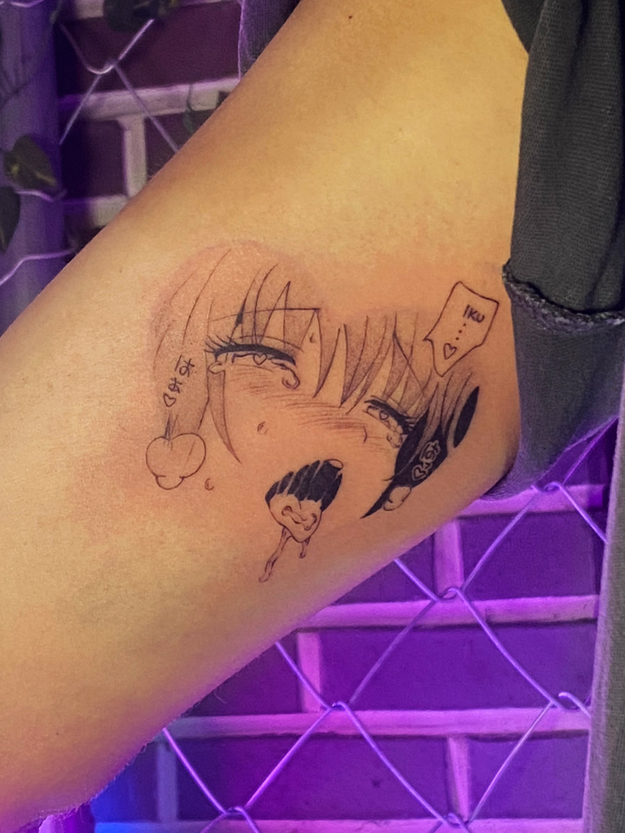 Popular anime tattoo design in Korea