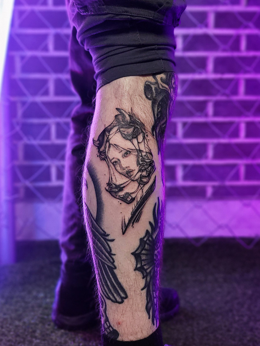 YM Tattoo blackwork tattoo examples