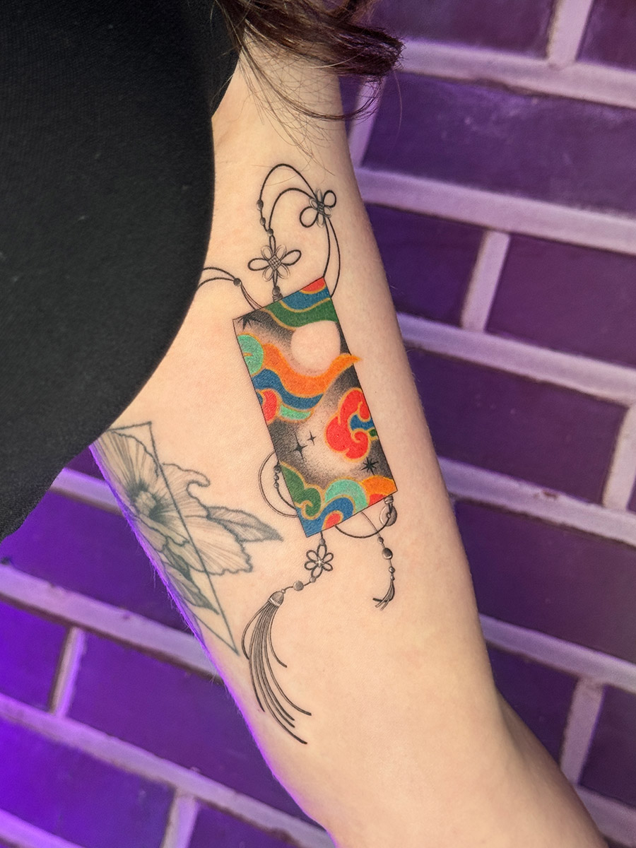 Norigae traditional Korean pendant tattoo idea