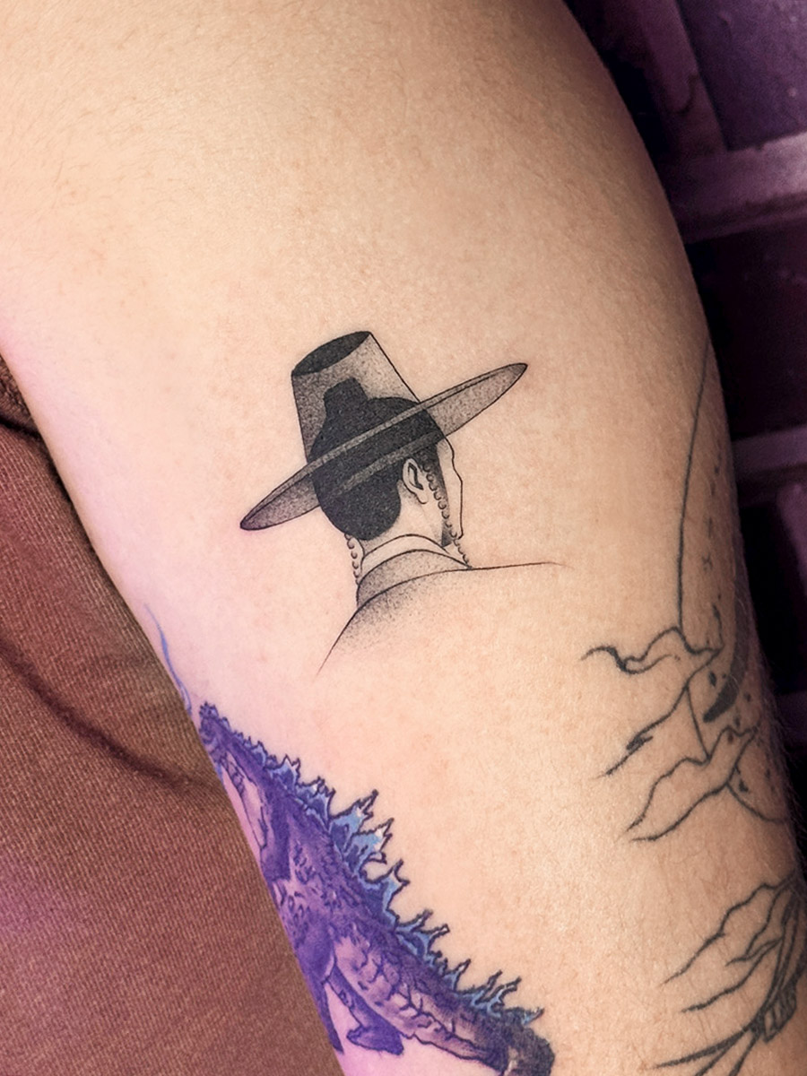 KPop Demon Hunter Saja Boys JINU Korean gat hat tattoo motif idea