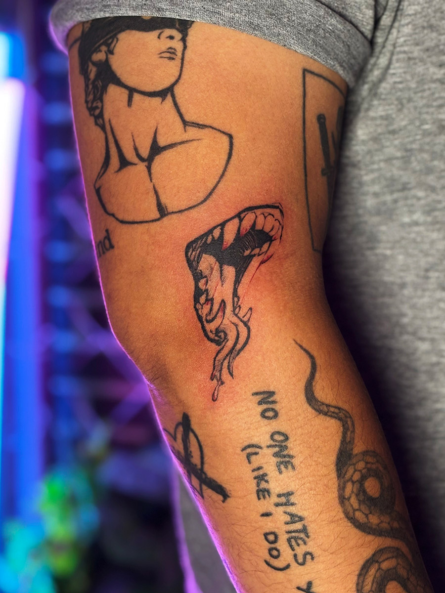 Inside a Hongdae tattoo shop in Seoul