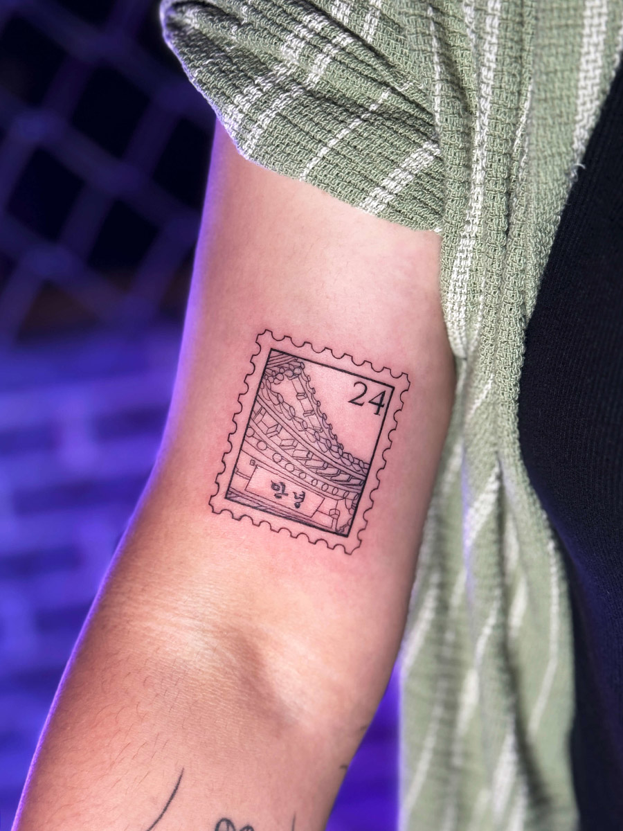 Unique stamp tattoo artwork in Korea