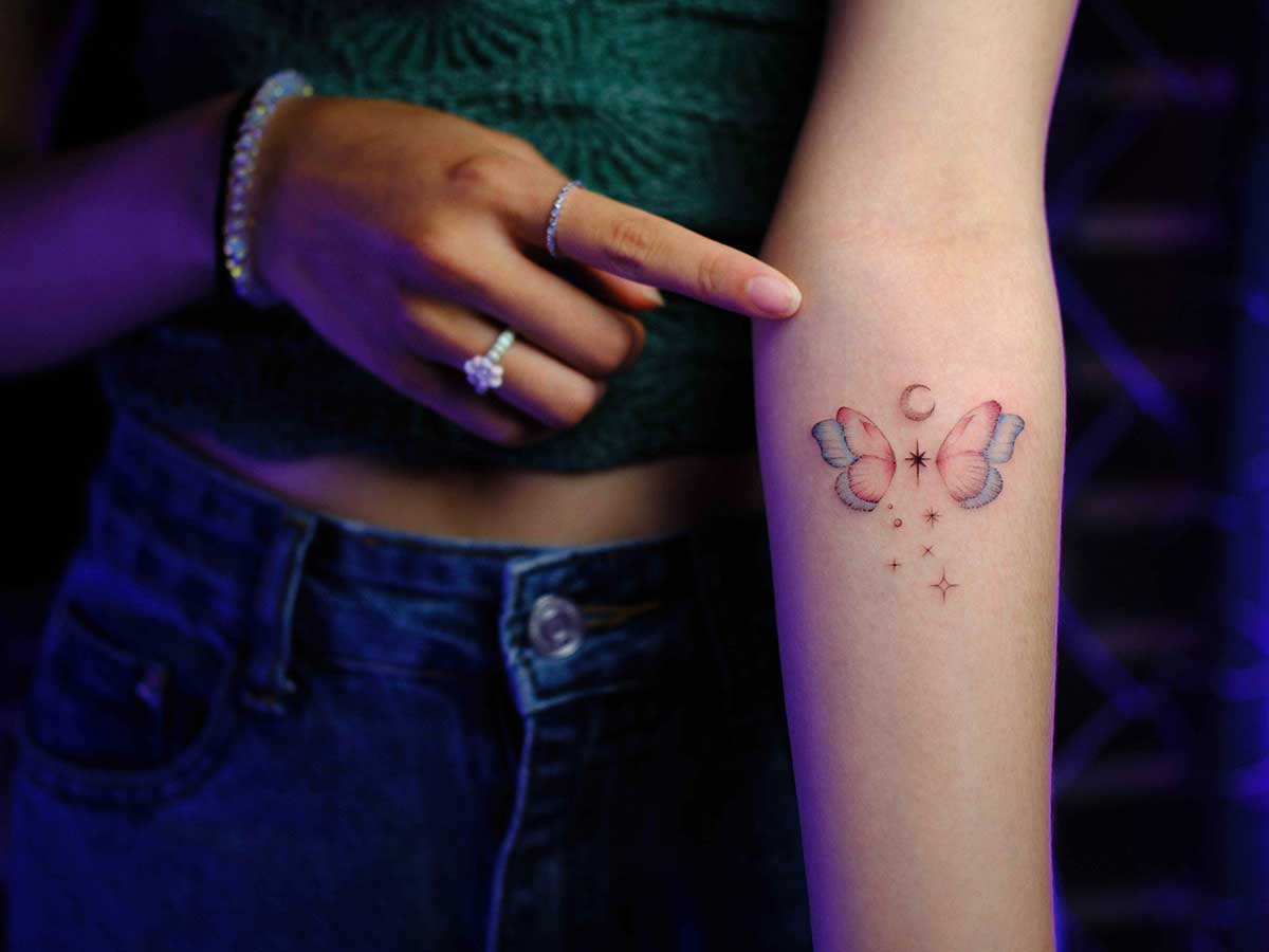 Clean, organized tattoo studio interior in Hongdae, Seoul