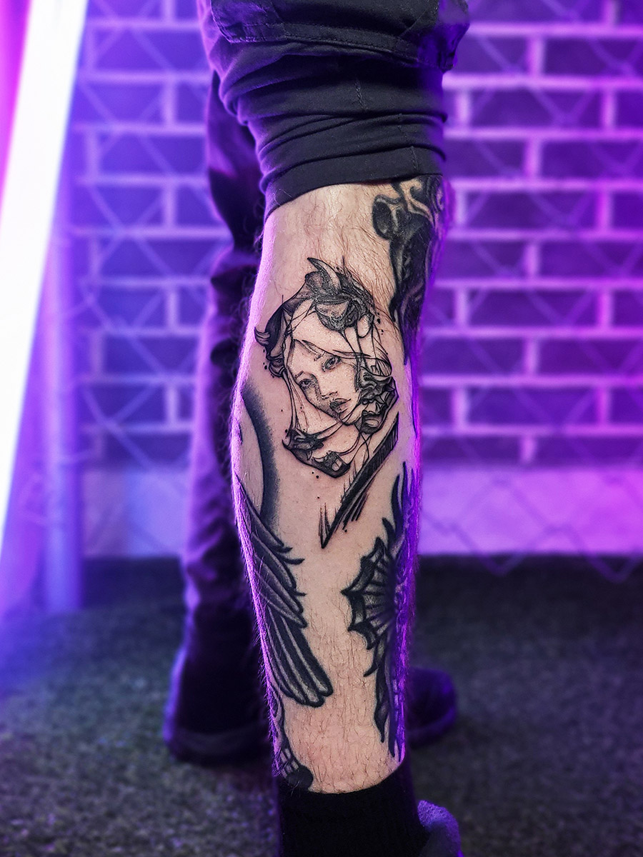 남자 블랙워크타투 도안