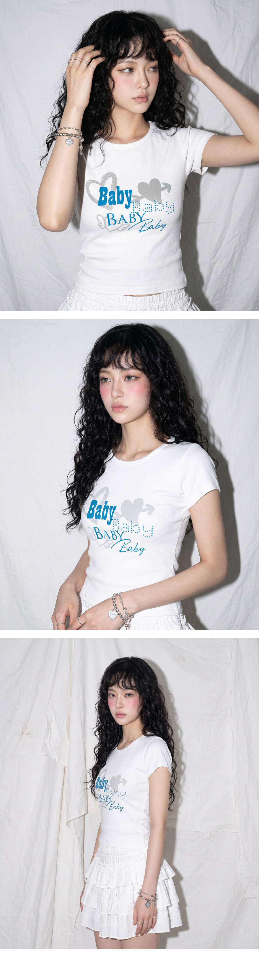 더그린랩_BABY 보트넥 슬림 반팔티 [White]