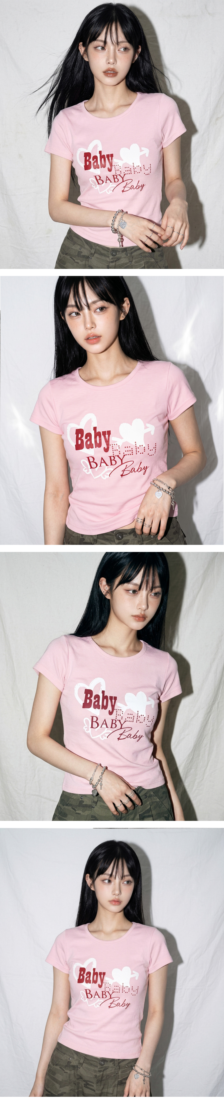 더그린랩_BABY 보트넥 슬림 반팔티 [Light Pink]