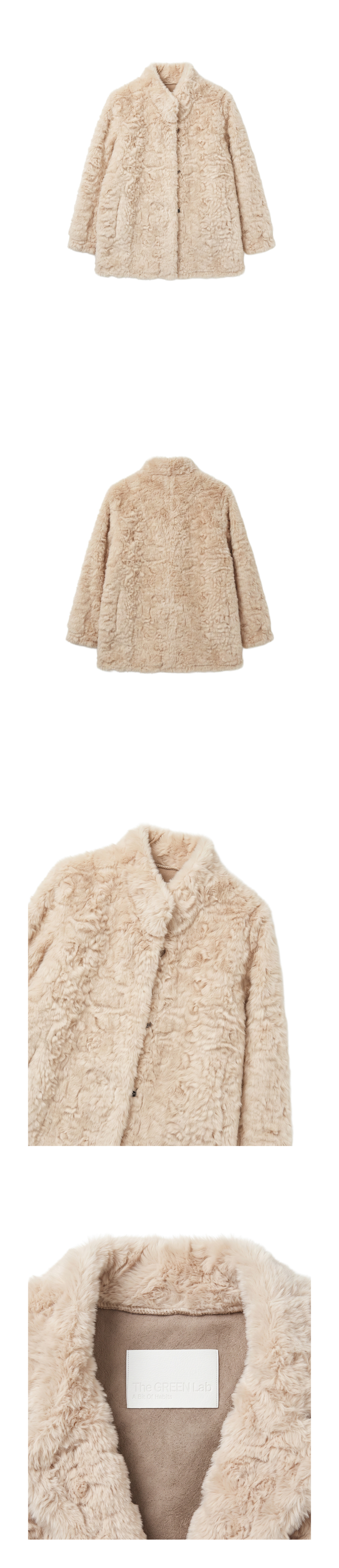 시어링 퍼 하프 코트 [Beige]