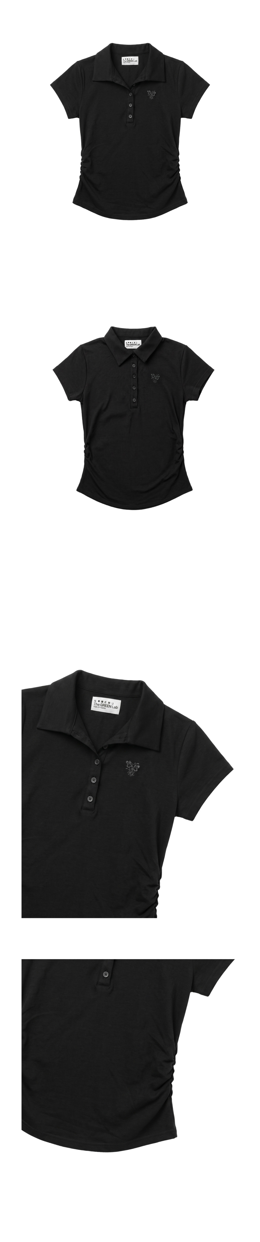 더그린랩_사이드 셔링 카라 반팔티 [Black]