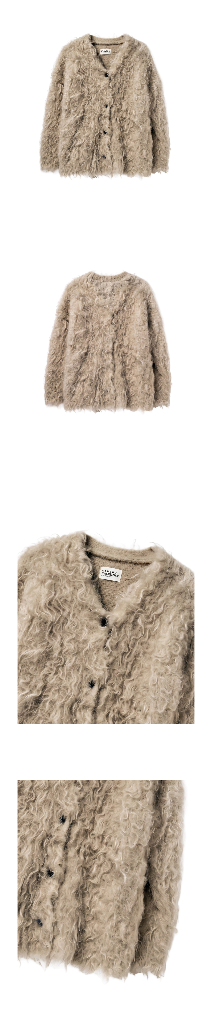 포슬 포슬 퍼 하프 가디건 [Beige]