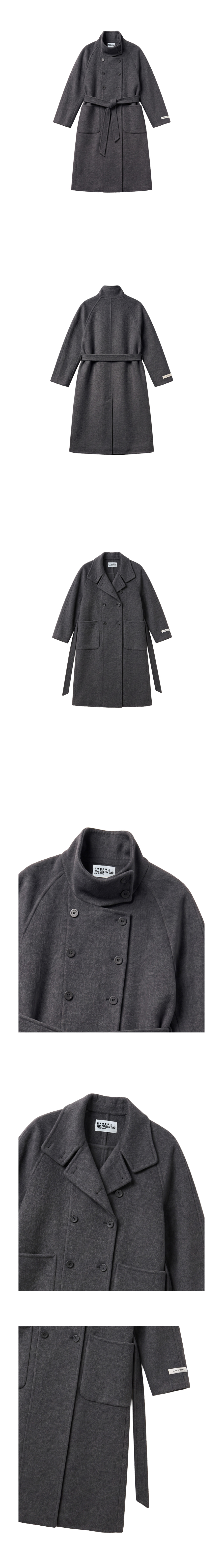더그린랩_발마칸 더블 롱코트 [Charcoal Grey]