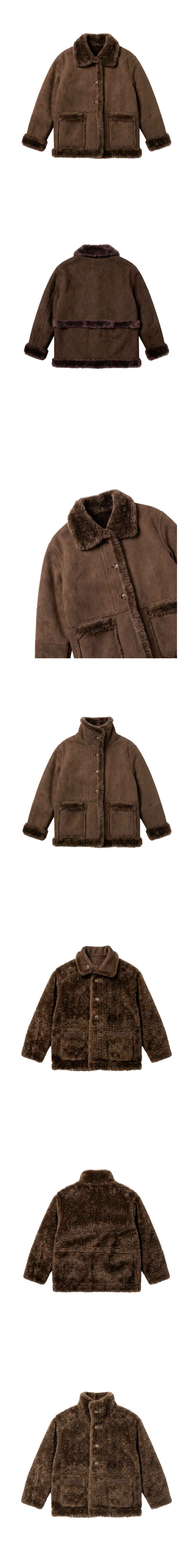 리버시블 무스탕 하프 코트 [Brown]