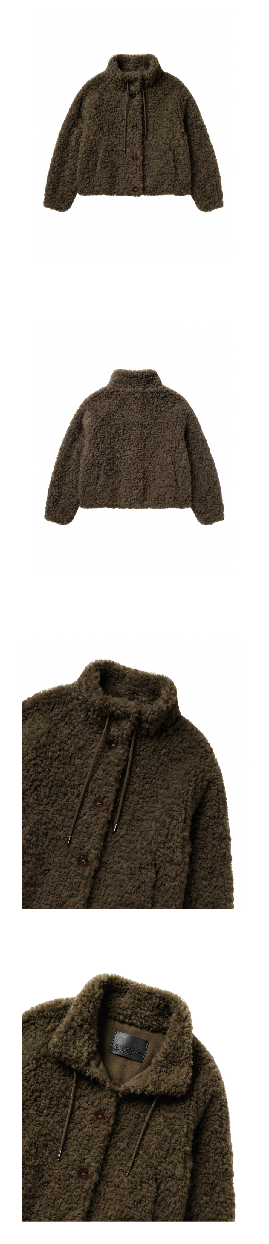 푸들 부클 하이넥 쟈켓 [Brown]