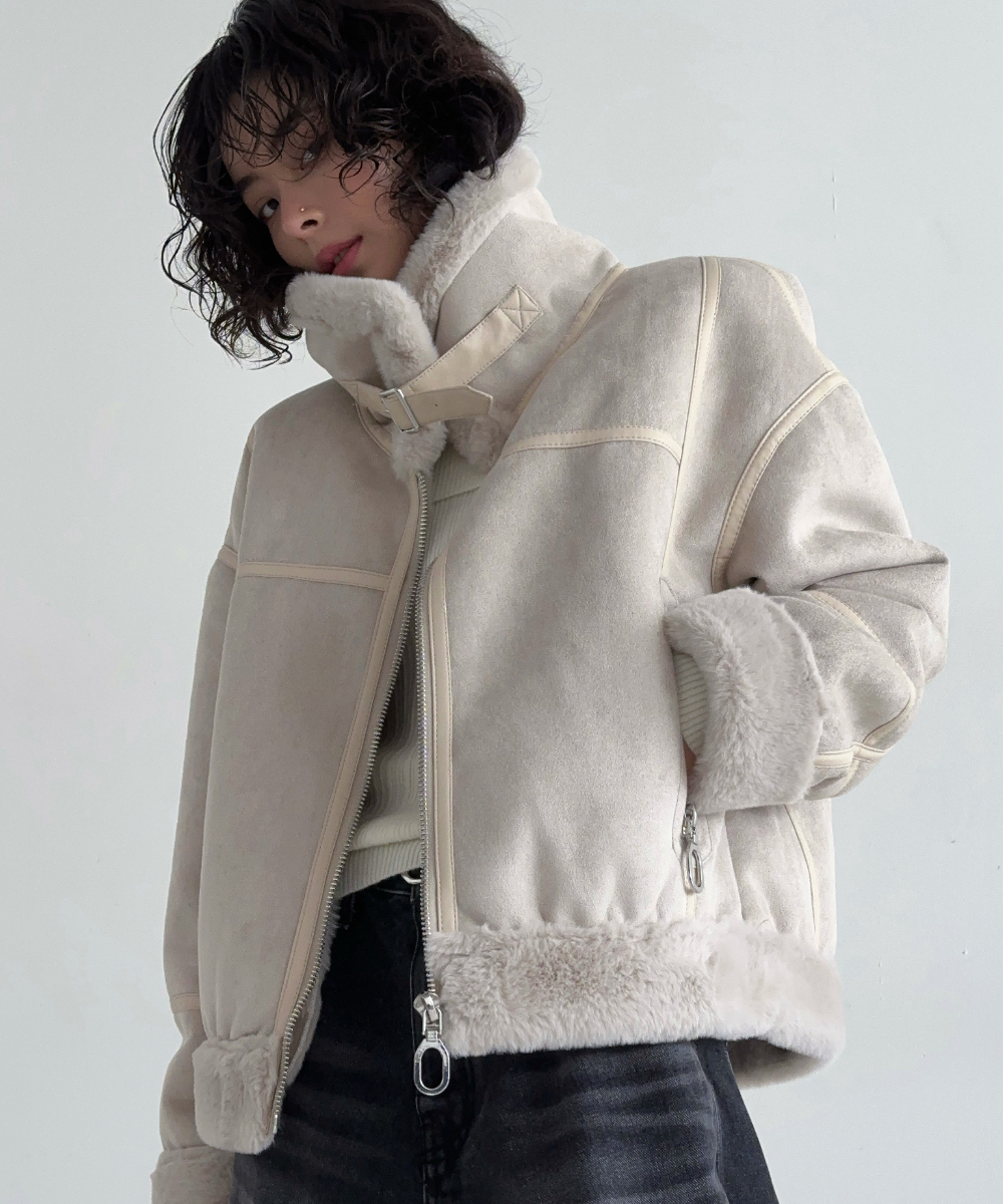 MUSINSA公式 | THE GREEN LAB FAUX Fur High Neck Mustang Jacket