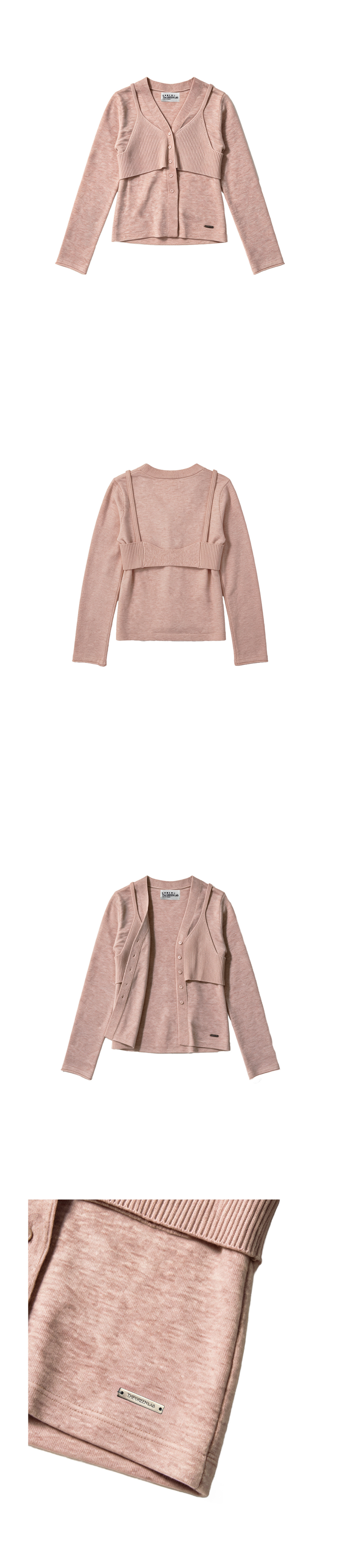 레이어드 뷔스티에 가디건 [Salmon Pink]