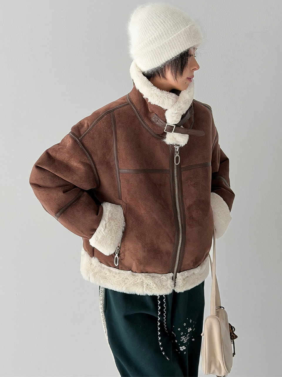 MUSINSA公式 | THE GREEN LAB FAUX Fur High Neck Mustang Jacket