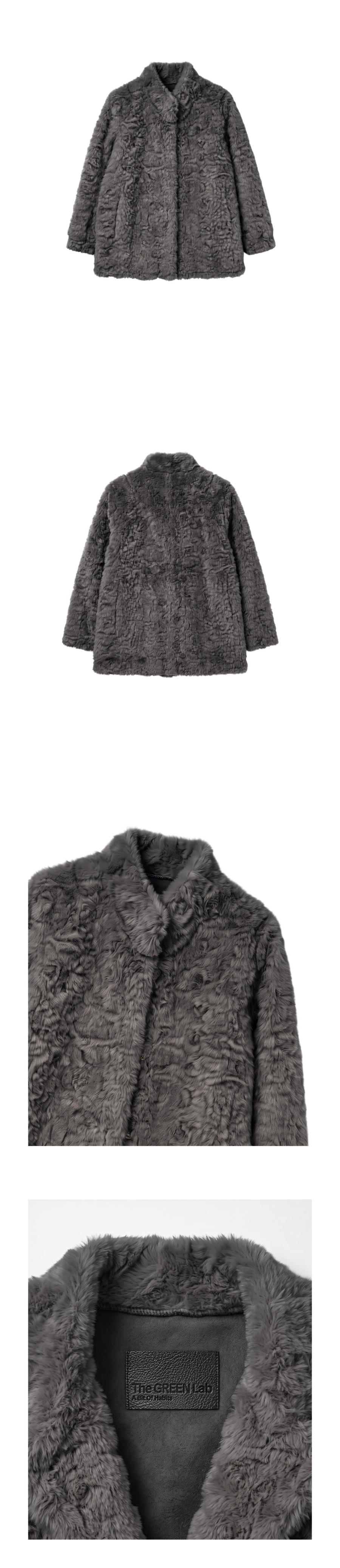 시어링 퍼 하프 코트 [Charcoal Grey]
