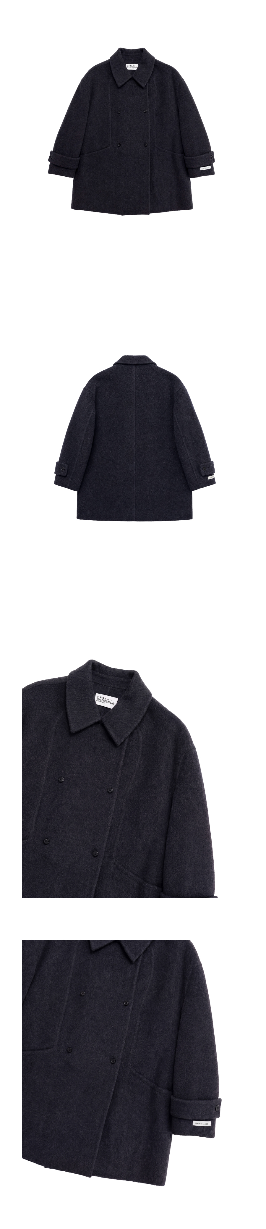 더그린랩_더블 하프 코트 [Navy]