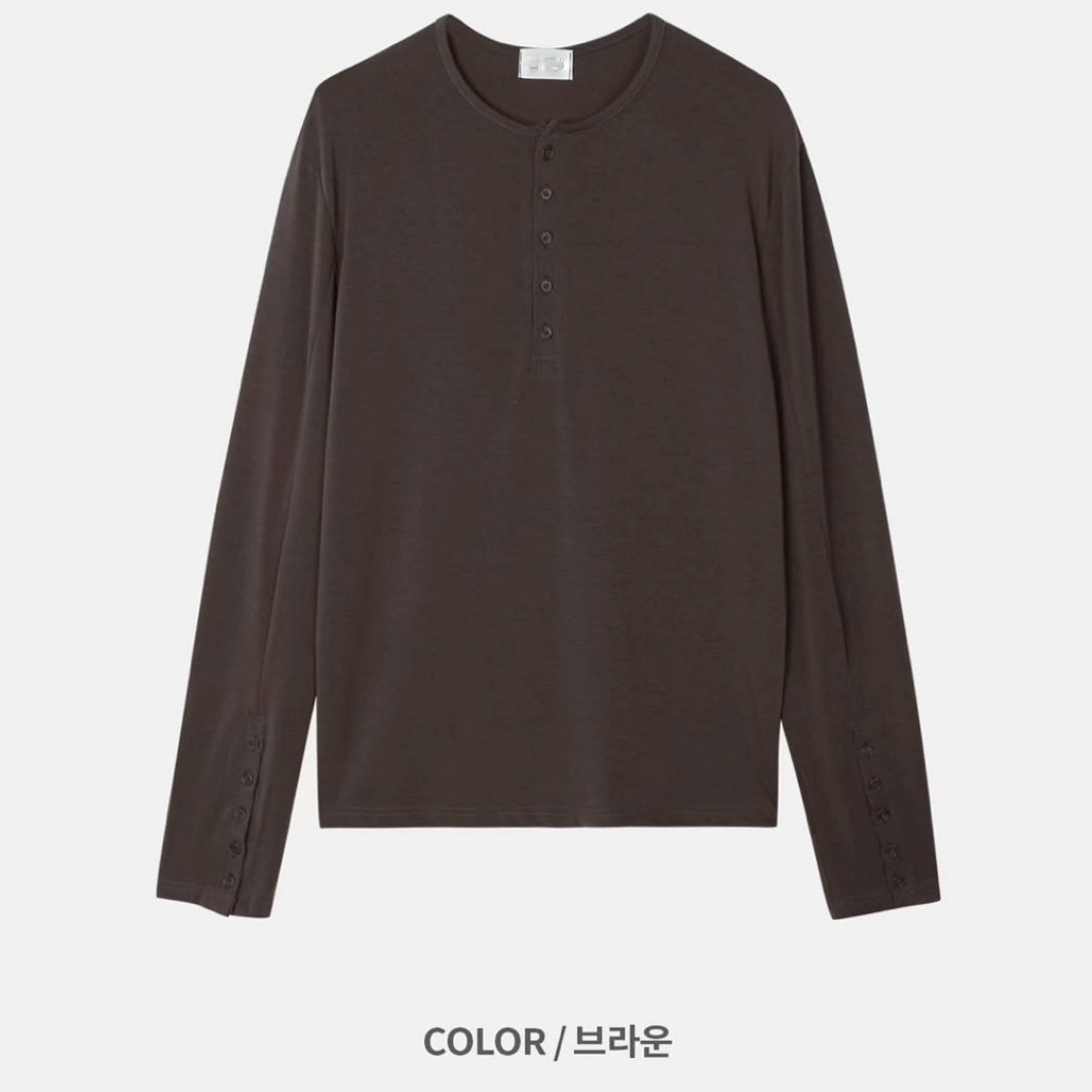 캔드 롱슬리브 헨리넥 티셔츠 3COL