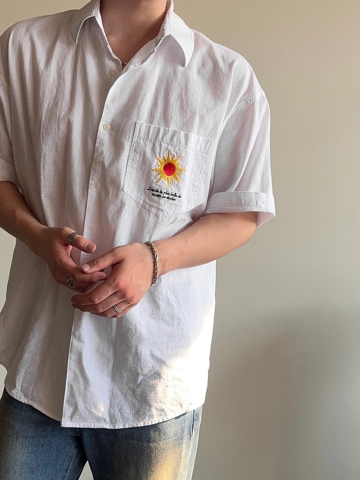 선샤인 블랑 린넨 반팔 셔츠 2COL