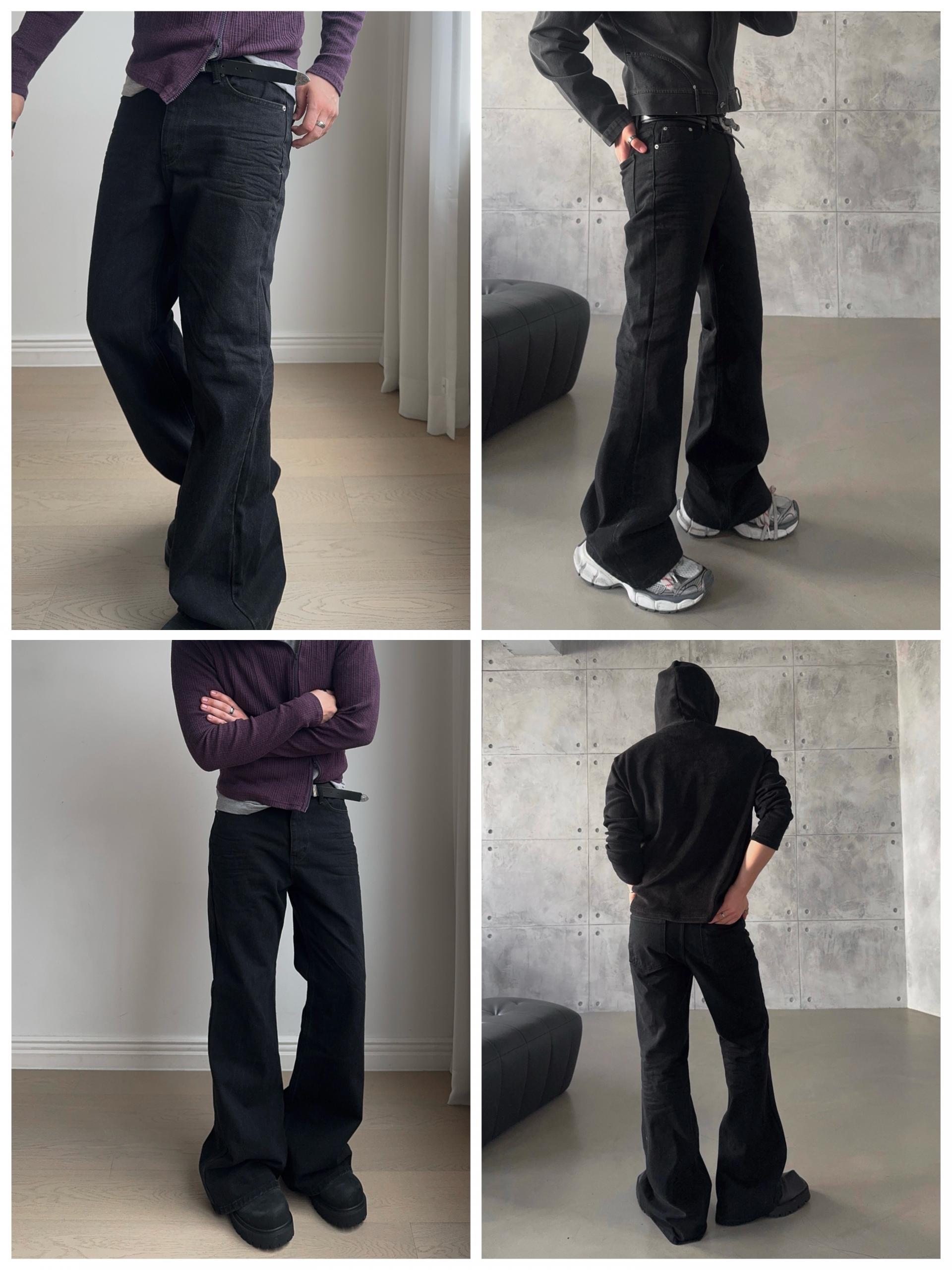 코브라 엠보 워싱 플레어 데님 팬츠